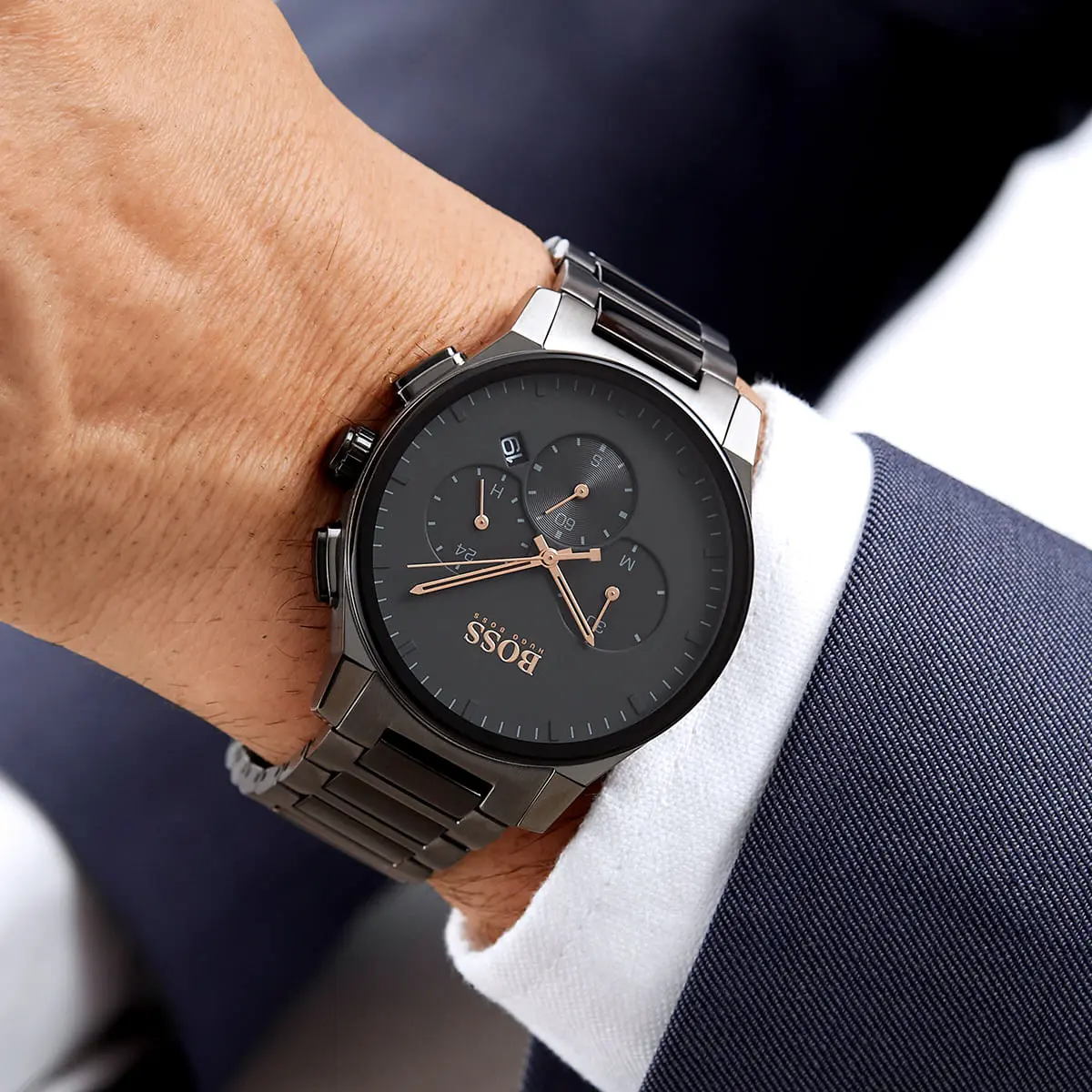 1513814-hugo-boss-watch-men-black-dial-metal-stainless-steel-gray-strap-quartz-battery-analog-chronograph-peak_11 ساعة هوجو بوس للرجال 1513814 - الصورة 1