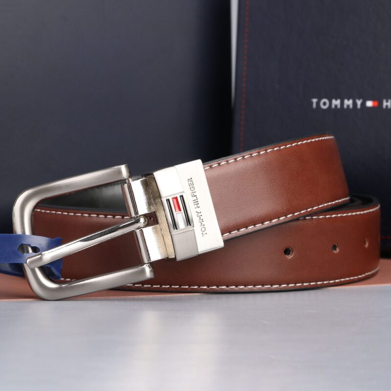 Tommy Hilfiger Men's Reversible Belt in Havana Brown - Image 4