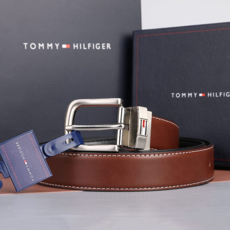 Tommy Hilfiger Men's Reversible Belt in Havana Brown - Image 7