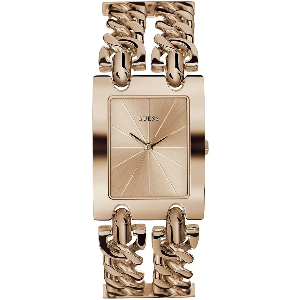 w1117l3-guess-square-watch-women-rose-gold-dial-metal-stainless-steel-golden-strap-quartz-battery-analog-mod-heavy ساعة جيس للنساء W1117L3 - الصورة 1