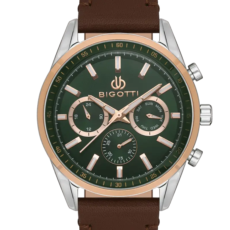 BIGOTTI MILANO MENS LEATHER STRAP WATCH- BG.1.10490-4