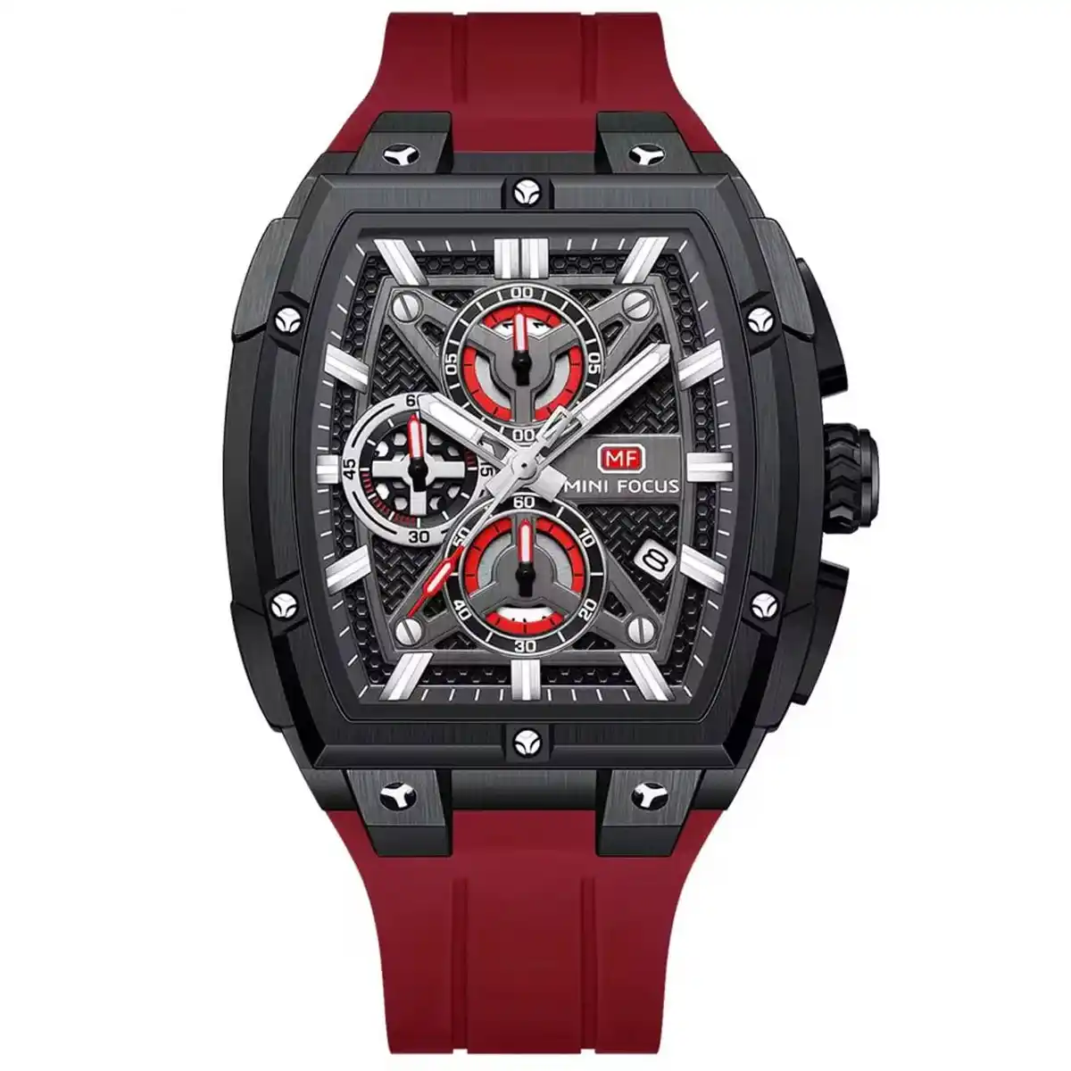 mf0602G.04-original-mini-focus-men-watch-black-dial-red-rubber-strap-egypt ساعة ميني فوكس للرجال MF0602G.04 - الصورة 1