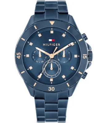 1782743 tommy hilfiger watch women blue dial metal stainless steel strap quartz analog mellie