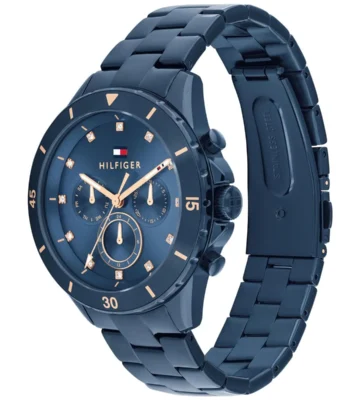 1782743 tommy hilfiger watch women blue dial metal stainless steel strap quartz analog mellie 2